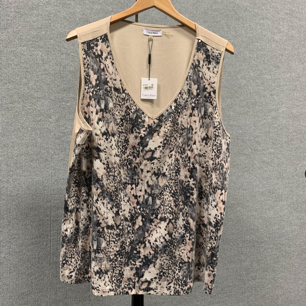 NWT Calvin Klein Sleeveless Sequin Shell